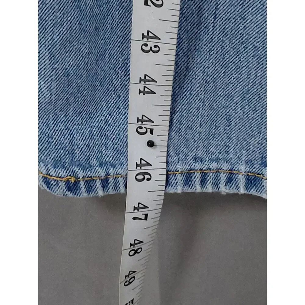Levi's 505 Blue Light Wash Straight Leg Jeans Solid Men See Measurements